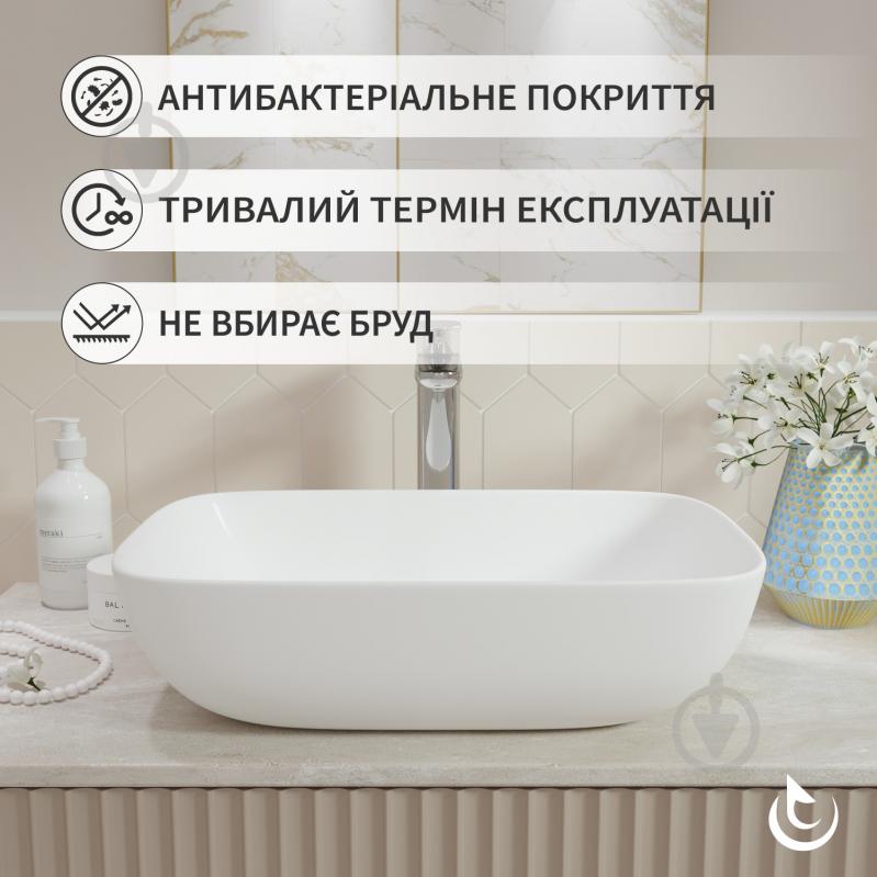 Умывальник Helmken 45450000 2 в 1: прямоугольный 50,5 см с донным клапаном Сlick-clack, хром - фото 2