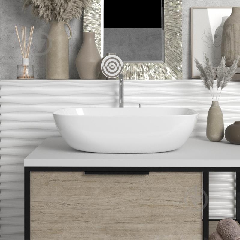 Умывальник Helmken 45450000 2 в 1: прямоугольный 50,5 см с донным клапаном Сlick-clack, черный матовый - фото 10