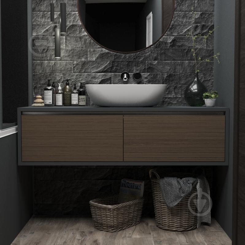 Умывальник Helmken 45450000 2 в 1: прямоугольный 50,5 см с донным клапаном Сlick-clack, черный матовый - фото 12