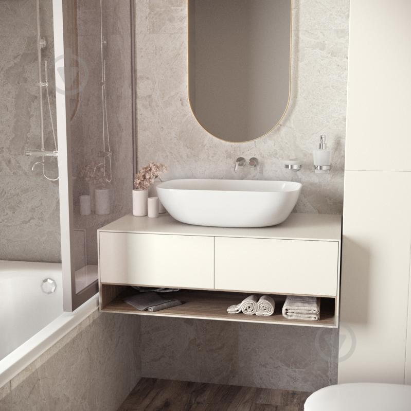 Умывальник Helmken 45450000 2 в 1: прямоугольный 50,5 см с донным клапаном Сlick-clack, черный матовый - фото 6