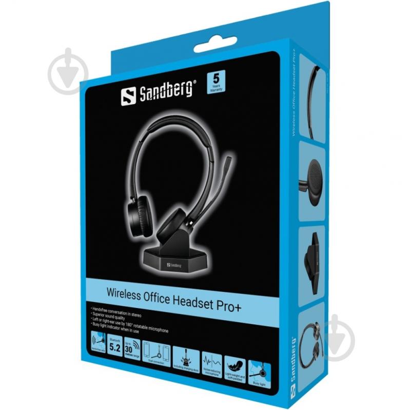 Bluetooth-гарнітура Sandberg Wireless Office Headset Pro+ black (126-18) - фото 5