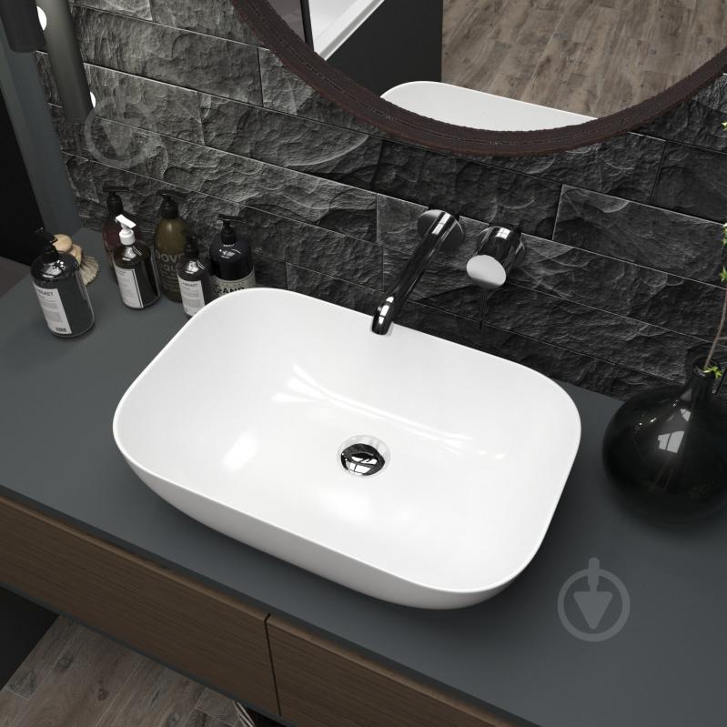 Умывальник Helmken 45450000 3 в 1: прямоугольный 50,5 см, с сифоном и донным клапаном Сlick-clack, белый матовый - фото 11 Умывальник Helmken 45450000 3 в 1: прямоугольный 50,5 см, с сифоном и донным клапаном Сlick-clack, белый матовый - фото 11