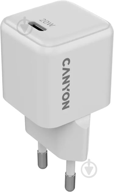 Зарядний пристрій Canyon CU20C GaN PD 20W White (CNS-CUW20C) - фото 2