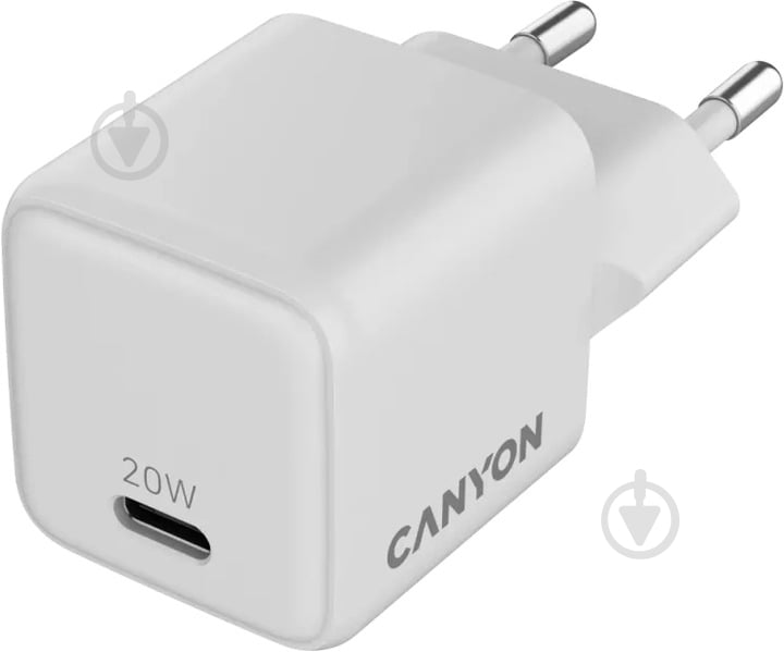 Зарядний пристрій Canyon CU20C GaN PD 20W White (CNS-CUW20C) - фото 1