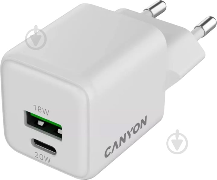 Зарядное устройство Canyon CU20AC GaN PD QC 20W White (CNS-CUW20AC)