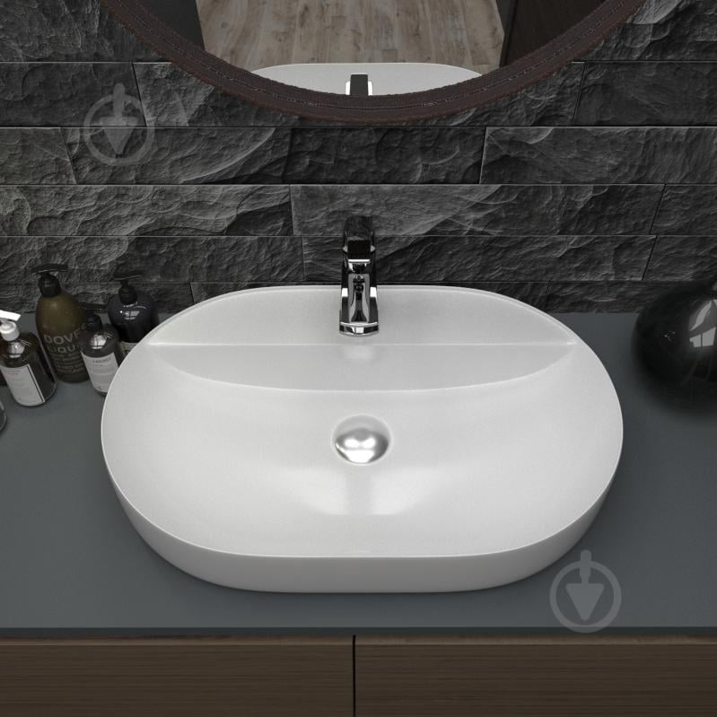 Умывальник с отверстием Helmken 46060000 2 в 1: овальный 60 см с донным клапаном Сlick-clack, хром - фото 11