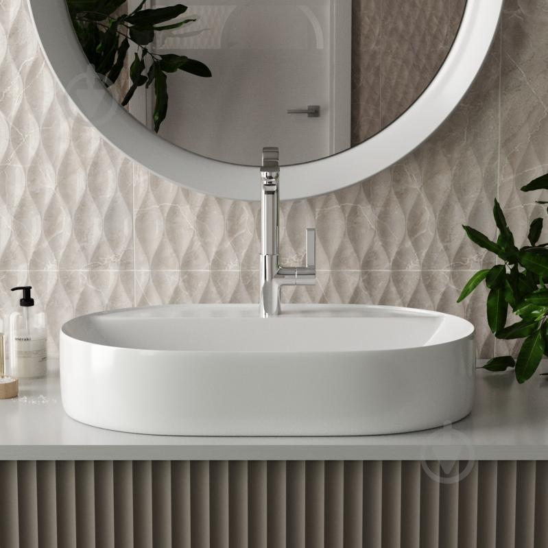 Умывальник с отверстием Helmken 46060000 2 в 1: овальный 60 см с донным клапаном Сlick-clack, хром - фото 12