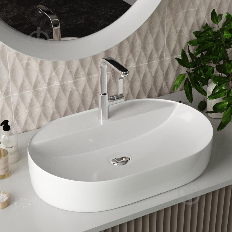 Умывальник с отверстием Helmken 46060000 2 в 1: овальный 60 см с донным клапаном Сlick-clack, хром - фото 13