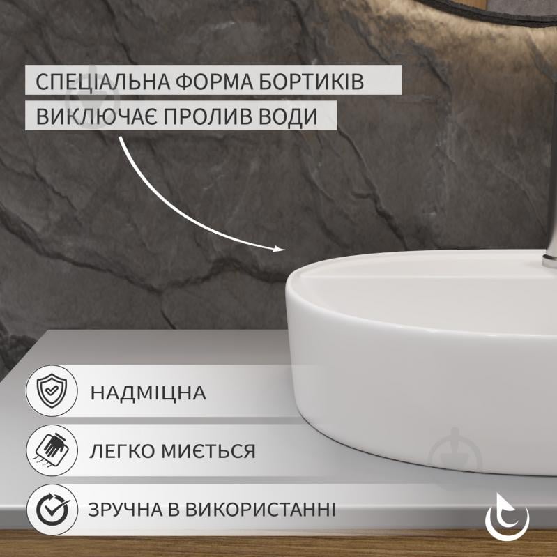 Умывальник с отверстием Helmken 46060000 2 в 1: овальный 60 см с донным клапаном Сlick-clack, хром - фото 3