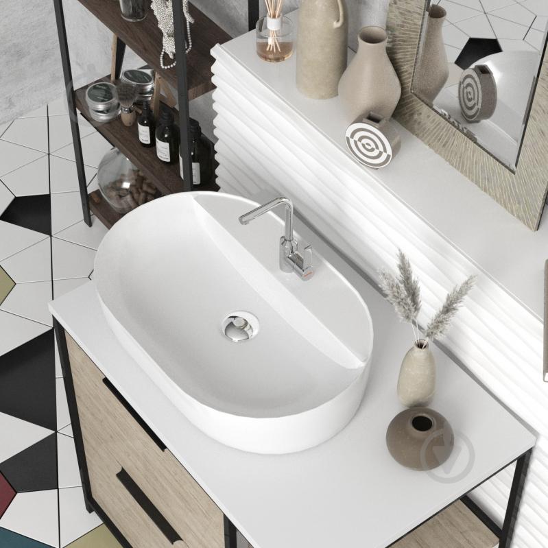 Умывальник с отверстием Helmken 46060000 2 в 1: овальный 60 см с донным клапаном Сlick-clack, хром - фото 8