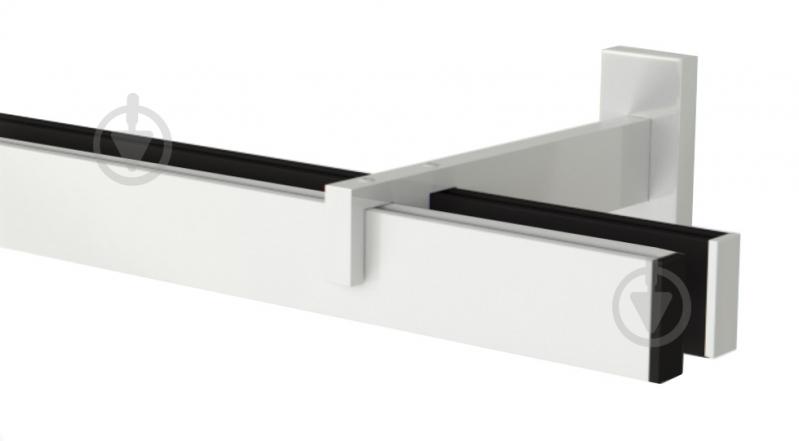 Комплект карнизу Quadrum подвійний 17/250 см зебра з чорними гачками - фото 1 Комплект карнизу Quadrum подвійний 17/250 см зебра з чорними гачками - фото 1