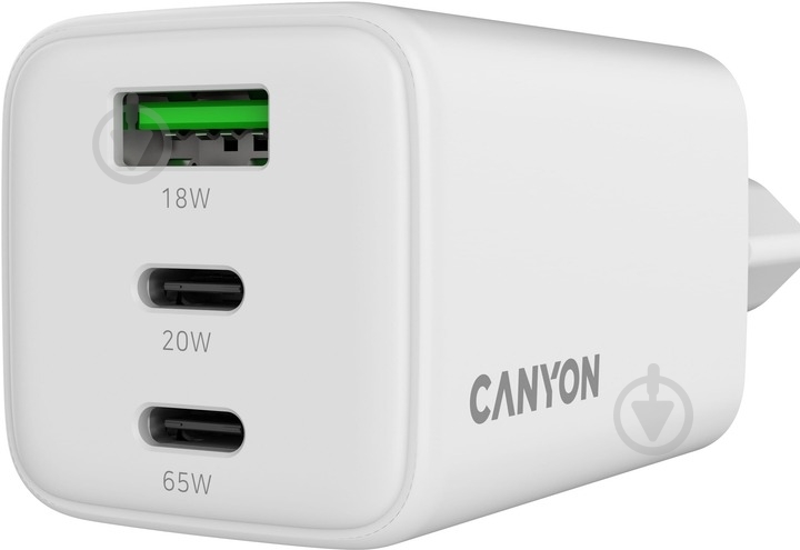 Зарядное устройство Canyon CU65ACC GaN PD QC 65W White (CNS-CUW65ACC) - фото 3