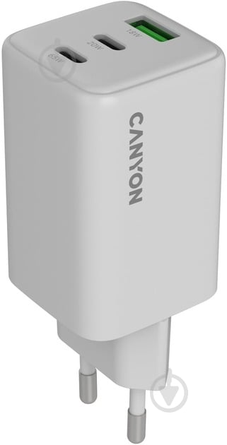 Зарядное устройство Canyon CU65ACC GaN PD QC 65W White (CNS-CUW65ACC) - фото 2