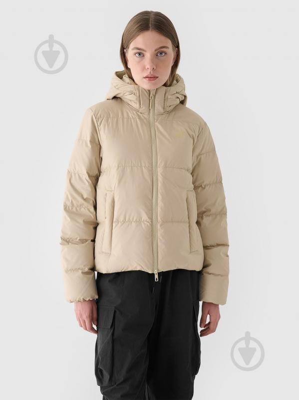 Пуховик жіночий зимовий 4F DOWN JACKET F481 4FWAW24TDJAF481-83S р.M бежевий - фото 1