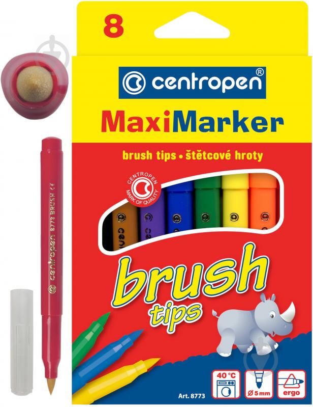 Набір фломастерів 8773 Brush, 8 шт. Centropen - фото 4