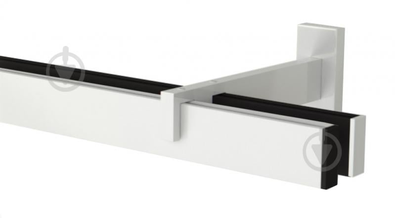 Комплект карнизу Quadrum подвійний 17/160 см зебра з білими гачками - фото 1 Комплект карнизу Quadrum подвійний 17/160 см зебра з білими гачками - фото 1