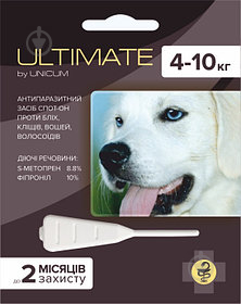 Краплі Ultimate проти бліх, кліщів, вошей і волосоїдів для собак 4-10 кг - фото 1
