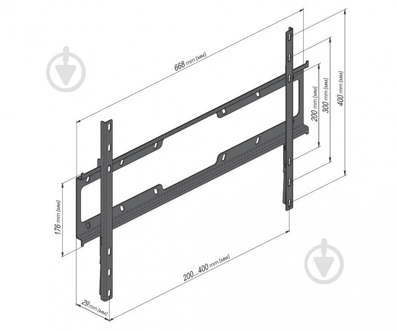 Кріплення для телевізора Expert E40F фіксовані 32"-65" чорний - фото 4 Кріплення для телевізора Expert E40F фіксовані 32"-65" чорний - фото 4