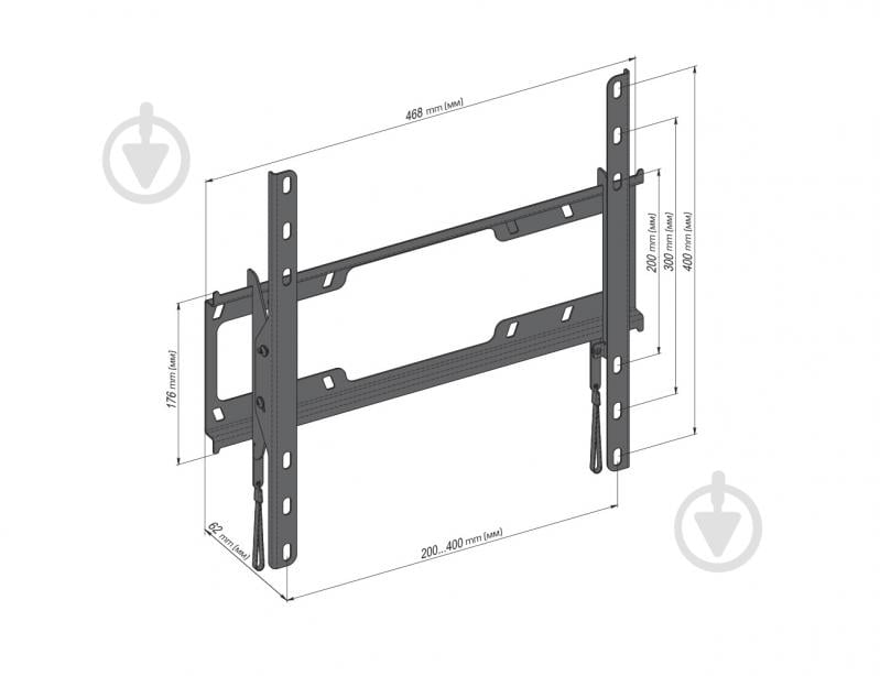 Кронштейн Expert з кутом нахилу для ТВ E40N похилі 32"-65" чорний - фото 5