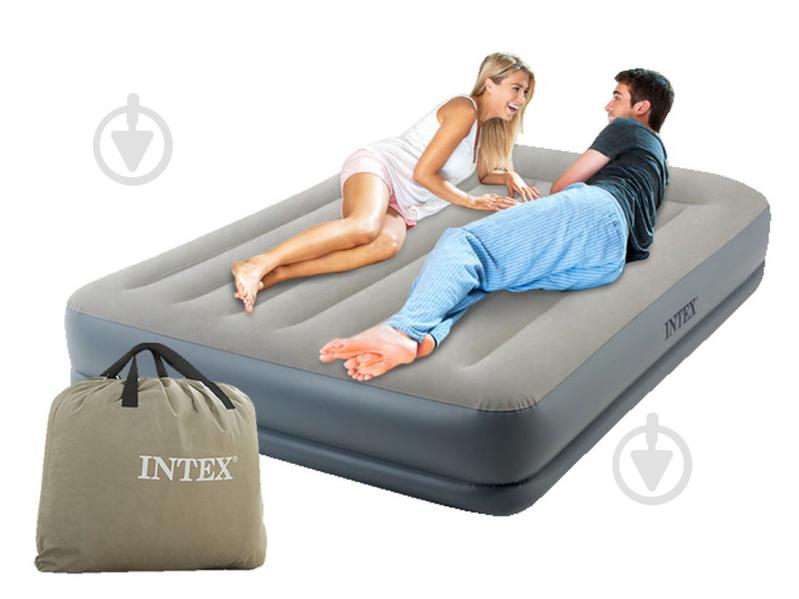 Ліжко надувне Intex 203х152 см сірий - фото 2