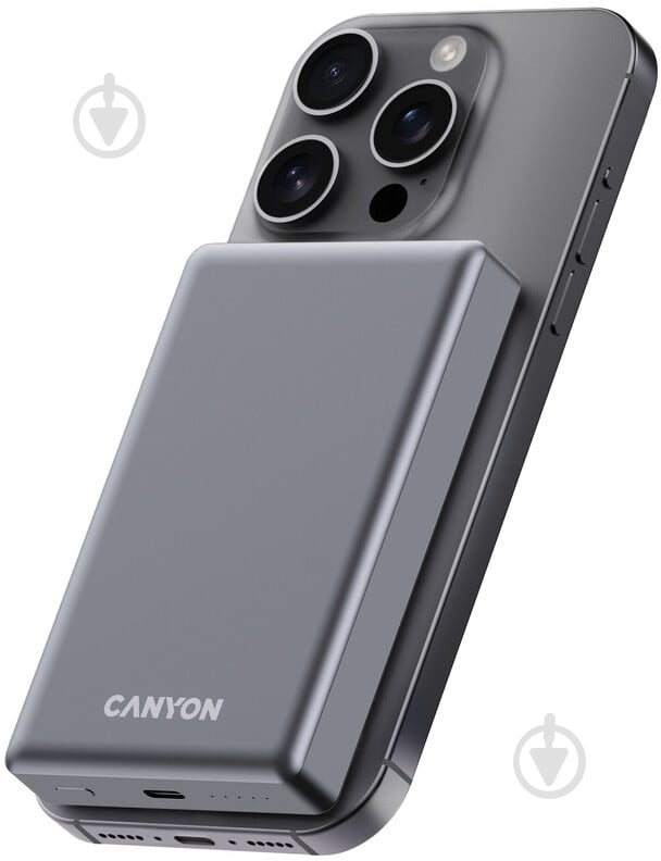 Повербанк Canyon OnPower 510 slim Magsafe PD20W 10000 mAh dark grey (CNS-CPB510DG) - фото 7
