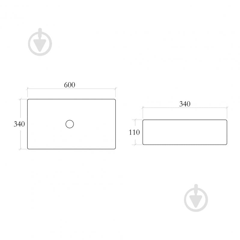 Умывальник Helmken 48760000 2 в 1: прямоугольный 60 см с донным клапаном Сlick-clack, белый матовый - фото 5