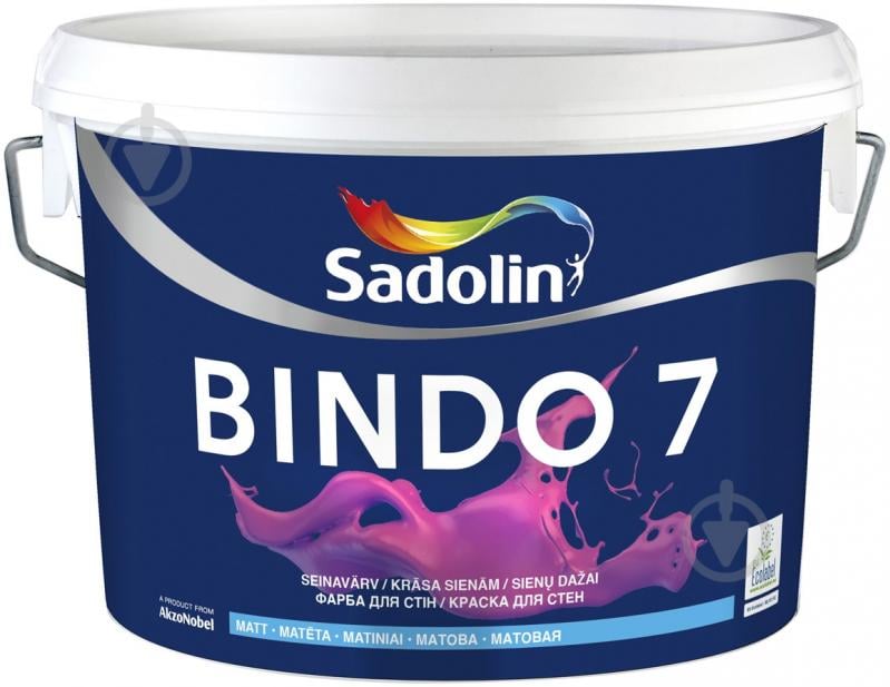 Фарба латексна водоемульсійна Sadolin Bindo 7 CLR мат база під тонування 2,5 л - фото 1