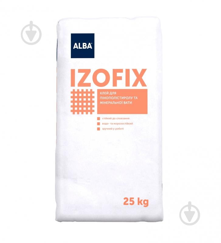 Клей для теплоізоляції ALBA "IZOFIX" 25 кг - фото 1