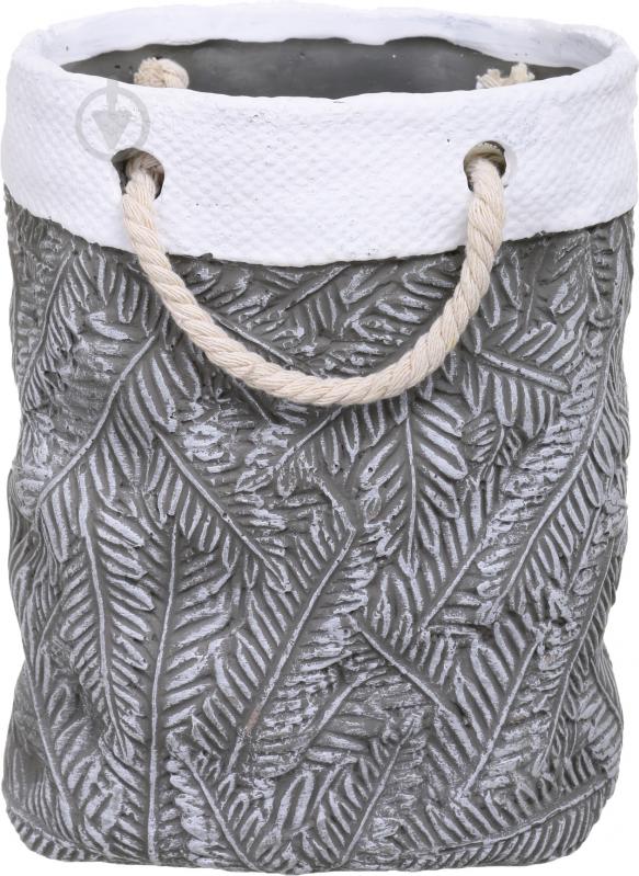 Кашпо Leaf 17,5х13,5х22 см сірий - фото 2