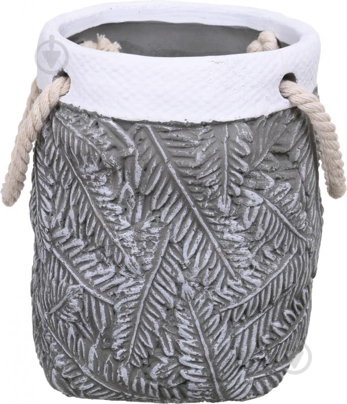 Кашпо Leaf 12х12х15,5 см серый - фото 2