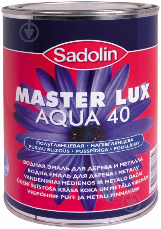 Емаль Sadolin Master Lux Aqua 40 WO білий напівглянець 1 л - фото 1