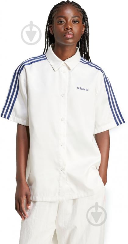 Футболка Adidas woven shirt IX3552 р.L белый - фото 1