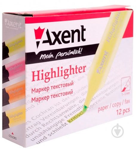 Маркер текстовий Axent Highlighter 2531-A 2531-08-A жовтий - фото 2