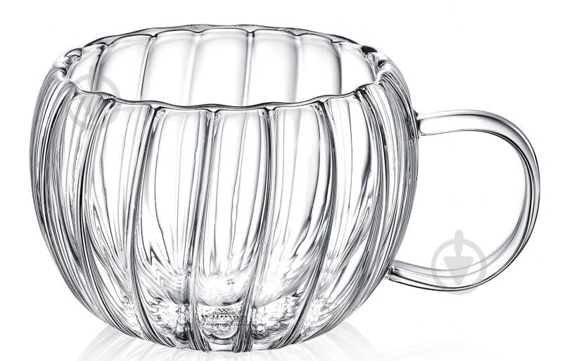 Чашка Wilmax рельєфна з подвійним дном 300 мл Thermo Segment WL-888411 / A - фото 1 Чашка Wilmax рельєфна з подвійним дном 300 мл Thermo Segment WL-888411 / A - фото 1