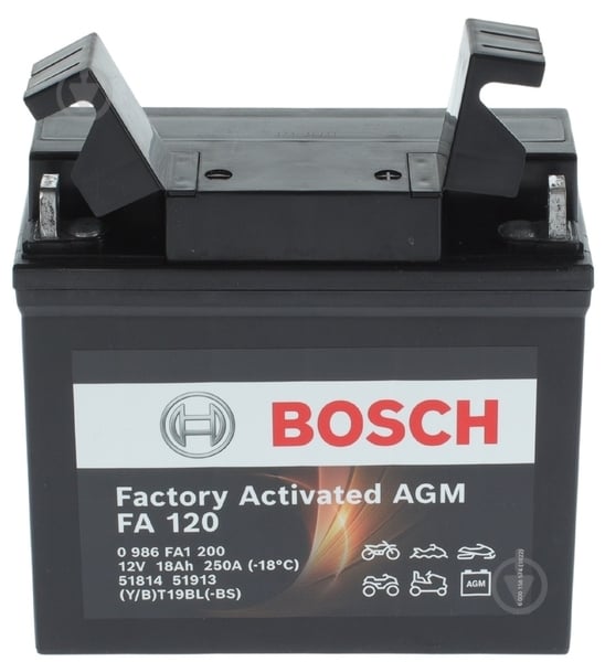 Аккумулятор автомобильный Bosch 18Ah 250A 12V «+» праворуч (BO0986FA1200) - фото 1