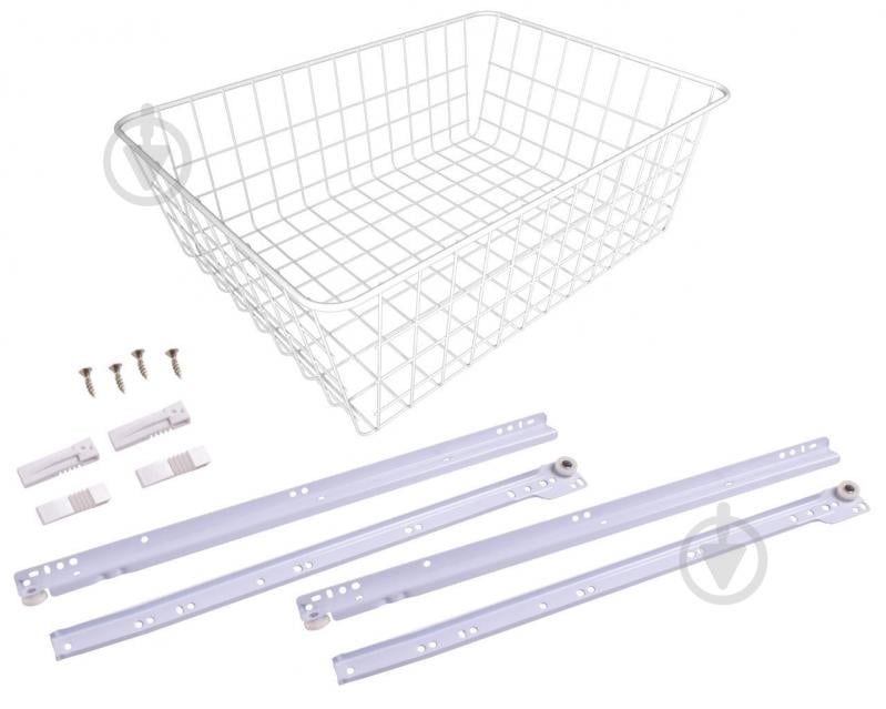 Корзина выдвижной DC сталь 440x480x160 мм белый - фото 1