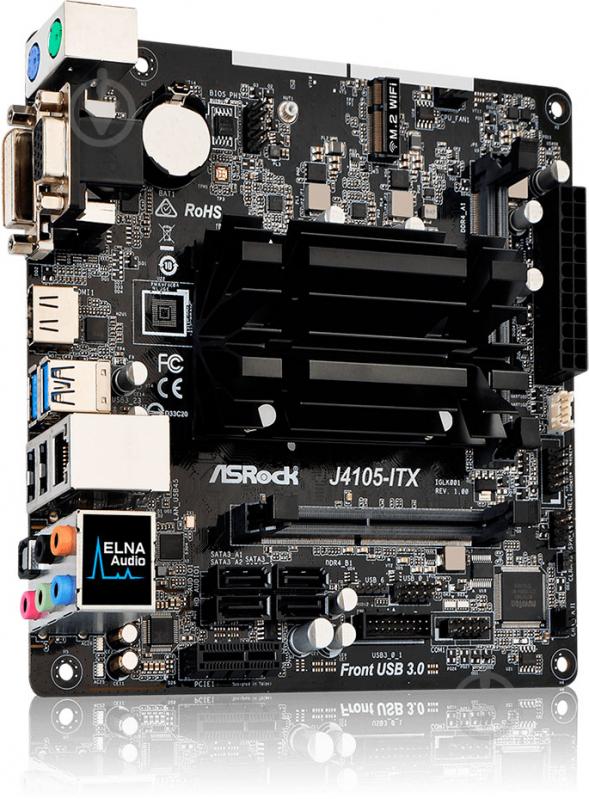 Материнская плата ASRock J4105-ITX (Integrated CPU, SoC, mini ATX) - фото 4