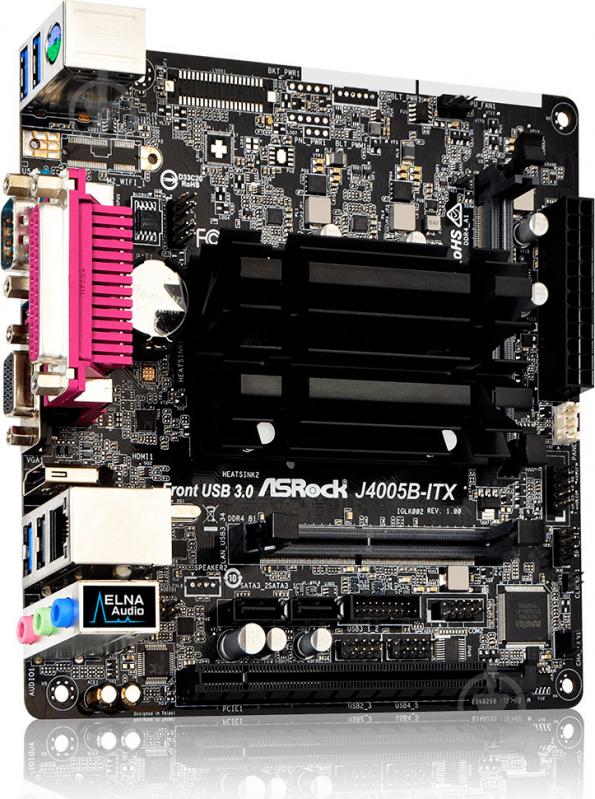 Материнская плата ASRock J4005B-ITX (Integrated CPU, SoC, mini ATX) - фото 3