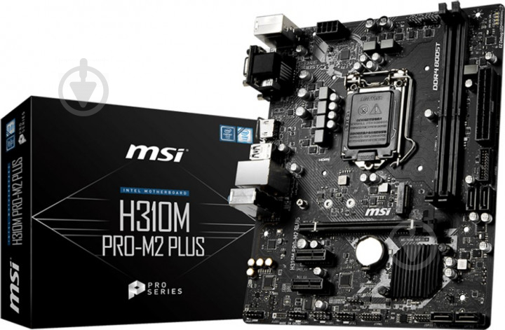 Материнская плата MSI H310M PRO-M2 PLUS (Socket 1151, Intel H310, mirco ATX) - фото 1