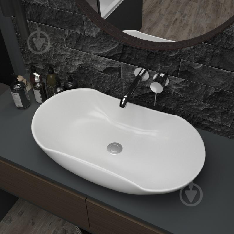 Умывальник Helmken 57066000 2 в 1: овальный 66 см с донным клапаном Сlick-clack, хром - фото 12