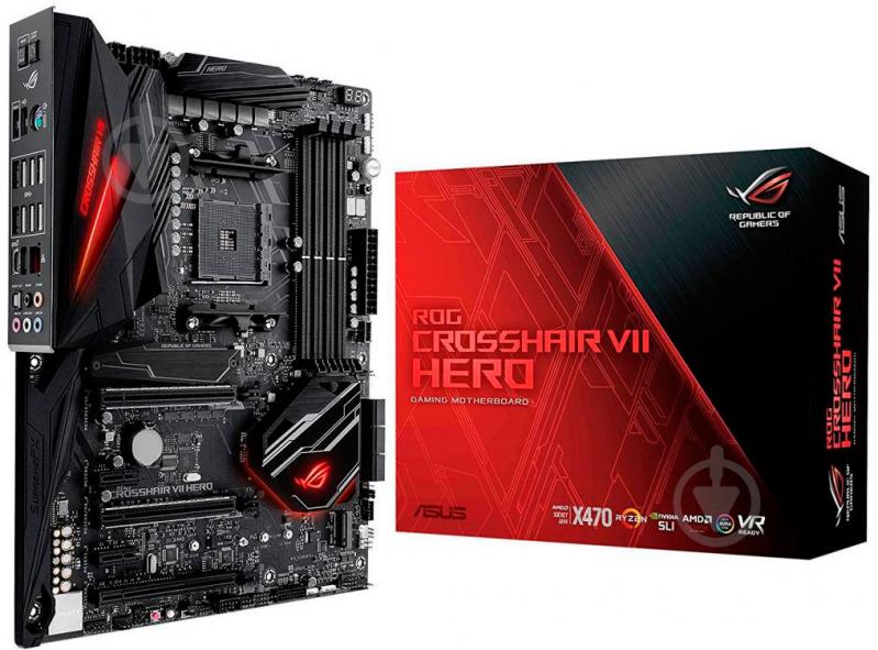 Материнская плата Asus ROG CROSSHAIR VII HERO (Socket AM4, AMD X470, ATX) - фото 1