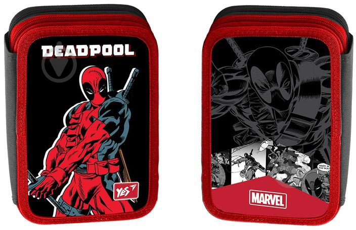 Пенал шкільний HP-01 Marvel Deadpool 533128 YES чорний із червоним - фото 1