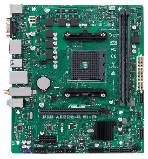 Материнська плата Asus PRO A320M-R WI-FI/CSM (Socket AM4, AMD A320, mirco ATX) - фото 1