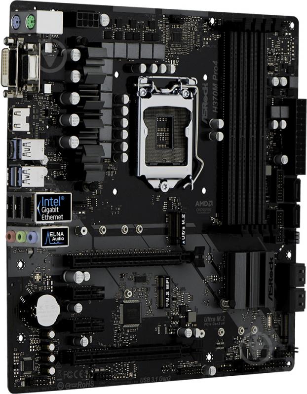 Материнская плата ASRock H370M PRO4 (Socket 1151, Intel H370, mirco ATX) - фото 4