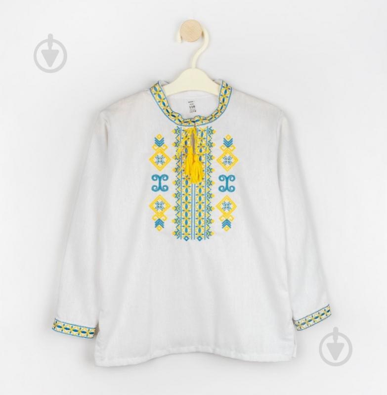 Вишиванка для хлопчиків Dexter`s Cultural Stitches р.104 білий d1302-18 - фото 1 Вишиванка для хлопчиків Dexter`s Cultural Stitches р.104 білий d1302-18 - фото 1