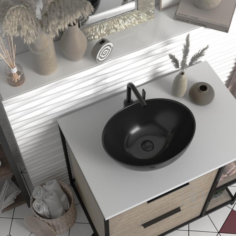 Умивальник Helmken 65241001 2 в 1: овальний 41 см з донним клапаном Сlick-clack, чорний матовий - фото 10 Умивальник Helmken 65241001 2 в 1: овальний 41 см з донним клапаном Сlick-clack, чорний матовий - фото 10