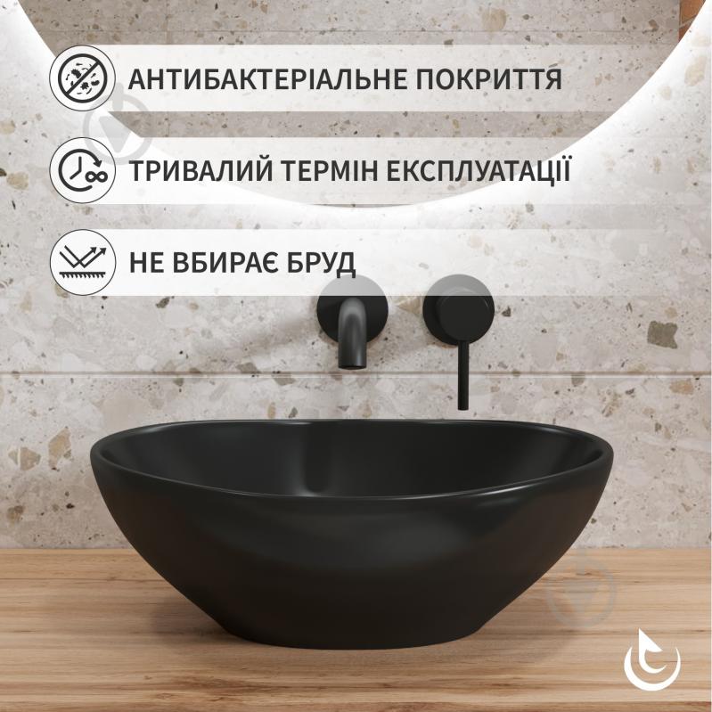 Умивальник Helmken 65241001 3 в 1: овальний 41 см, із сифоном і донним клапаном Сlick-clack, білий матовий - фото 2 Умивальник Helmken 65241001 3 в 1: овальний 41 см, із сифоном і донним клапаном Сlick-clack, білий матовий - фото 2