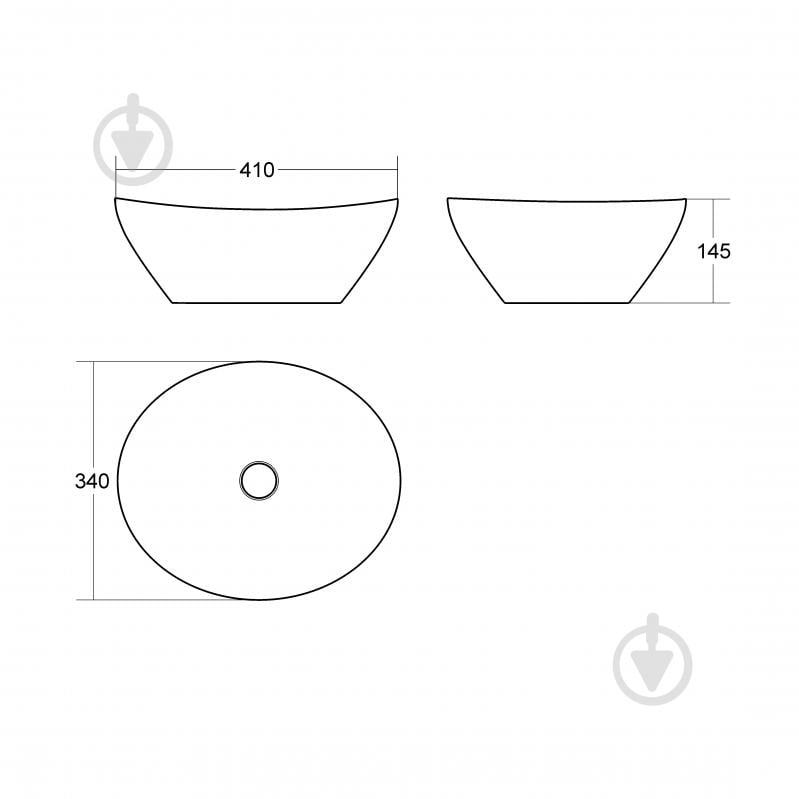 Умивальник Helmken 65241001 3 в 1: овальний 41 см, із сифоном і донним клапаном Сlick-clack, чорний матовий - фото 5 Умивальник Helmken 65241001 3 в 1: овальний 41 см, із сифоном і донним клапаном Сlick-clack, чорний матовий - фото 5
