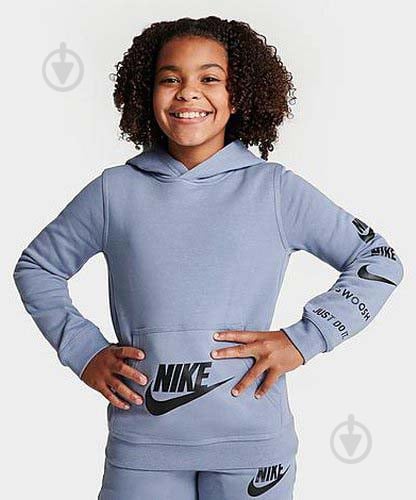 Джемпер Nike B NSW SI FLC PO HOODIE BB FN7724-063 р.XL серый - фото 1