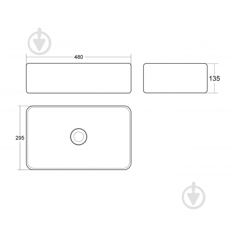 Умывальник Helmken 67448000 2 в 1: прямоугольный 48 см с донным клапаном Сlick-clack, белый матовый - фото 5 Умывальник Helmken 67448000 2 в 1: прямоугольный 48 см с донным клапаном Сlick-clack, белый матовый - фото 5